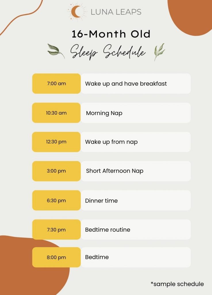 16 Month Old Sleep Schedule Naps Wake Windows LunaLeaps
